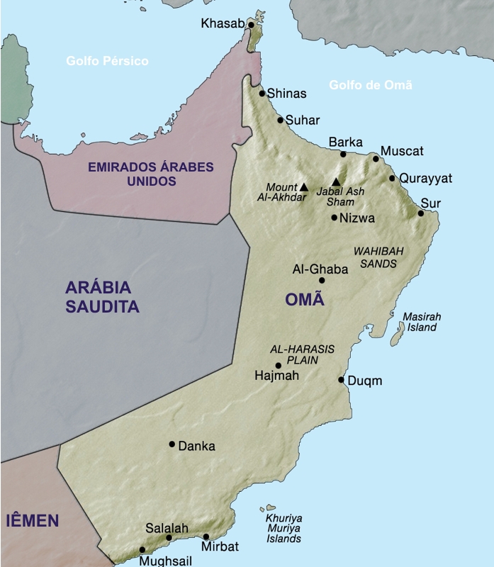 mapa-do-sultanato-do-omã