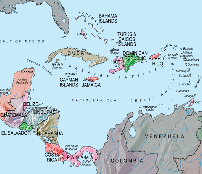 mapa-caribe-américa-central-viagens